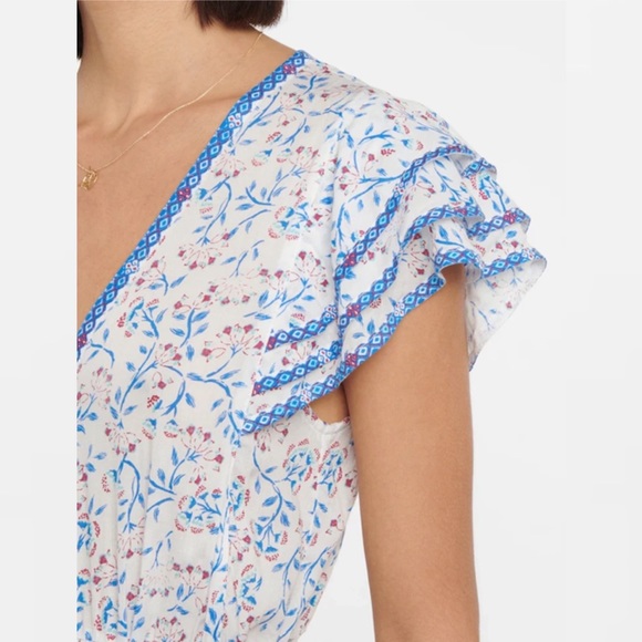 Poupette St Barth Women's Della Midi Dress Size Small S Blue Cerise - Picture 4 of 10